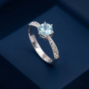 Aquamarine Promise Ring