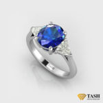 Oval Blue Sapphire Engagement Ring