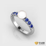 Pearl & Blue Sapphire Ring
