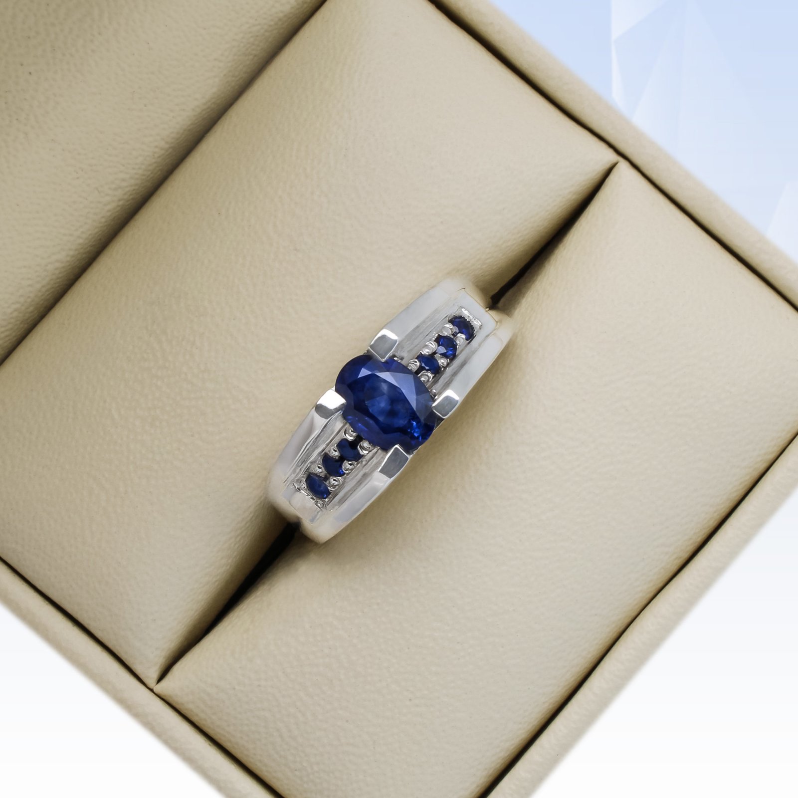 Men's Designer Blue Sapphire Ring - tashlk.com