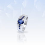 Mens designer blue sapphire Ring