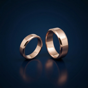 Rose Gold Plated Pure Silver Wedding Bands
