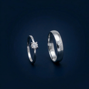 White Topaz Couple Rings