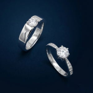 White Topaz Couple Rings