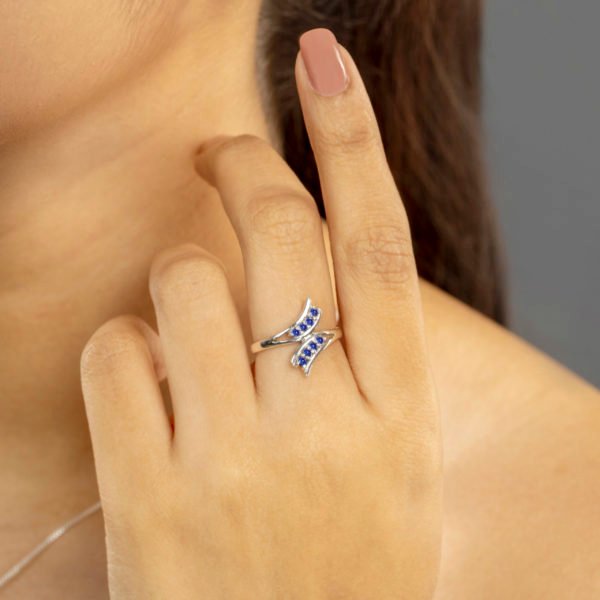 Blue Sapphire Wave Necklace