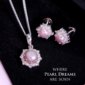 Elegant Pink Pearl Jewelry Set in 18k Rose Gold Plated Silver