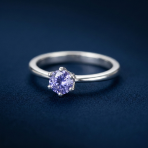 Amthyst Solitaire Ring Six Prong