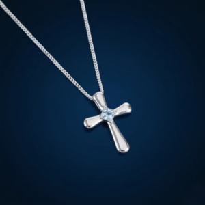 Blue Topaz Cross NEcklace