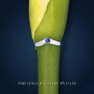 Blue Sapphire Promise Ring in Pure Silver