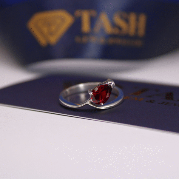 Pear-Shape Garnet Signature Silver Ring